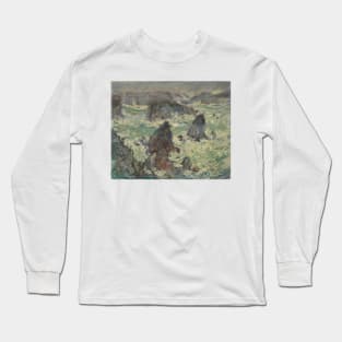 Storm on the sides of Belle-Ile by Claude Monet Long Sleeve T-Shirt